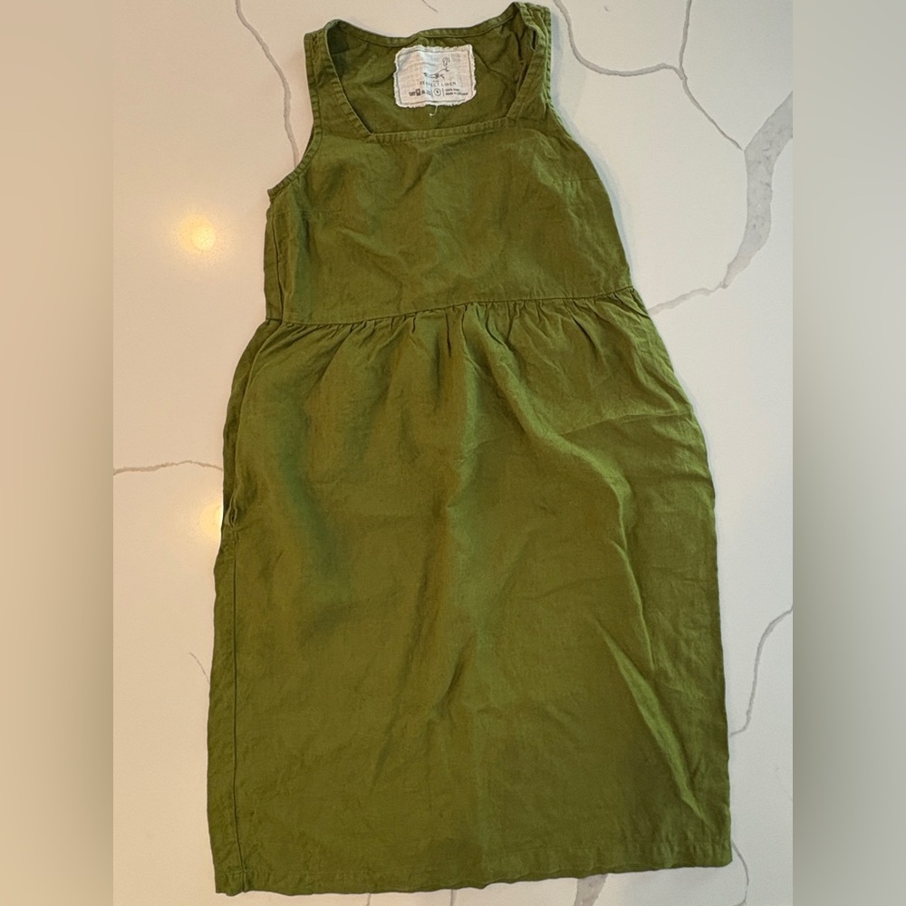 notPERFECTLINEN Green Maxi Sundress w/ Pickets